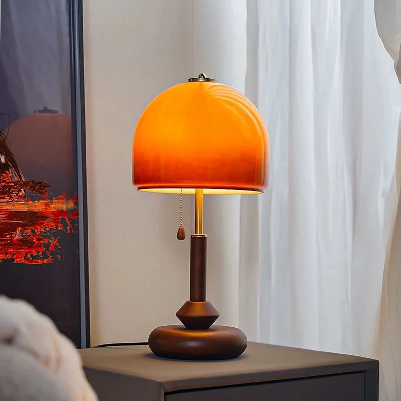Mushroom desk lamp bedroom, bedside lamp retro lamp