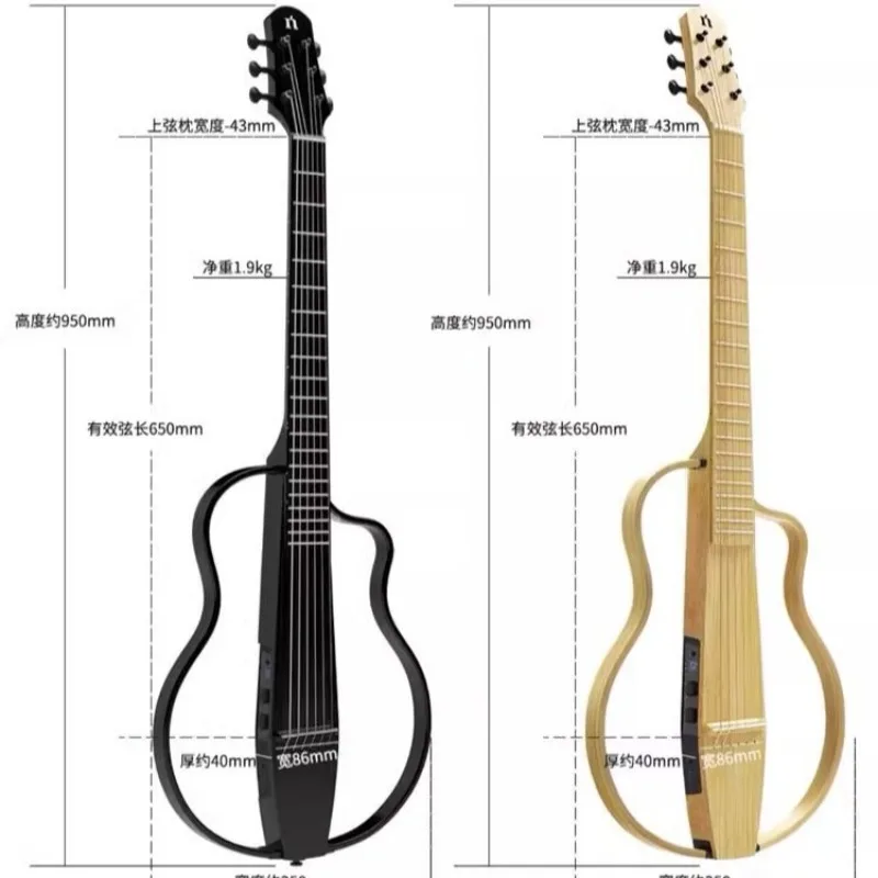 Natasha NBSG All Bamboo Smart Mute Folk Classical Electric Box Guitar Beginner Men's and Women's Genuine Wholesale