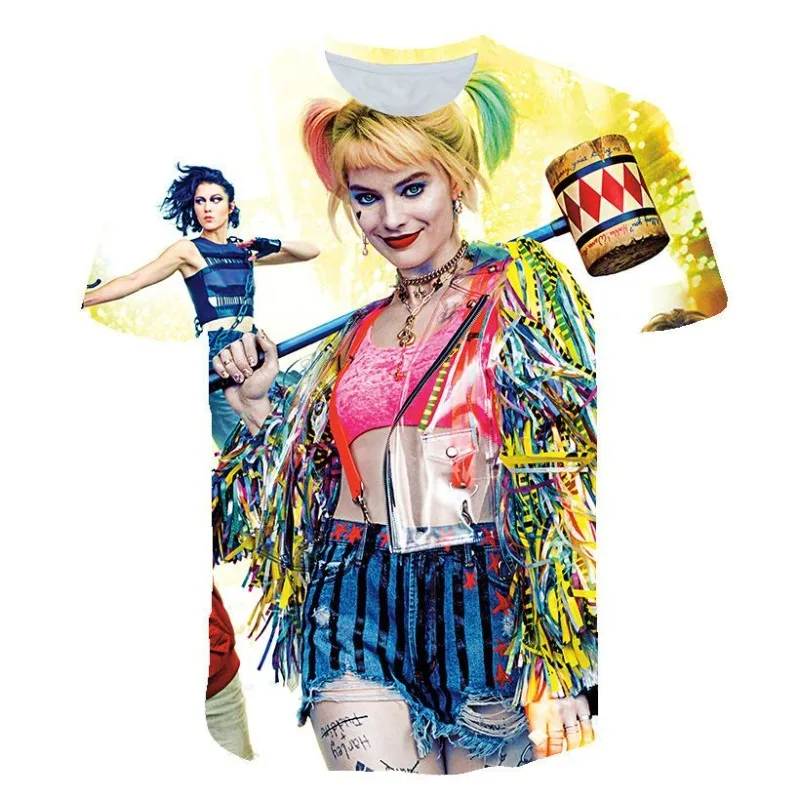 BeastKingdom Harley Quinn Personality Trend T-Shirt Casual Cartoon Fashion Breathable Print Crew Neck Short Sleeve Wholesale