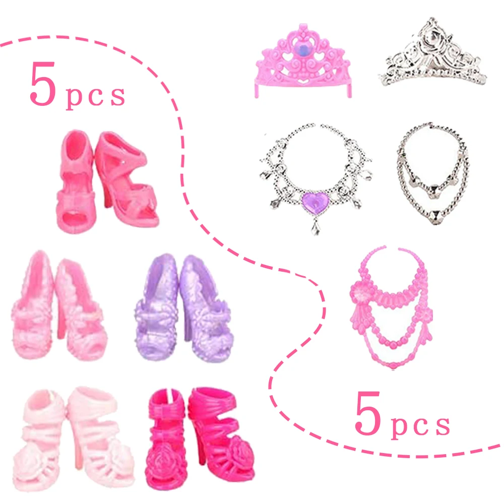 Roze Serie Barbies Poppenkleding Schoenen Accessoires Reiskoffer Speelgoed Past 11.8Inch Barbies Pop, 1/6 Bjd & Blythe Speelgoed Voor Meisjes