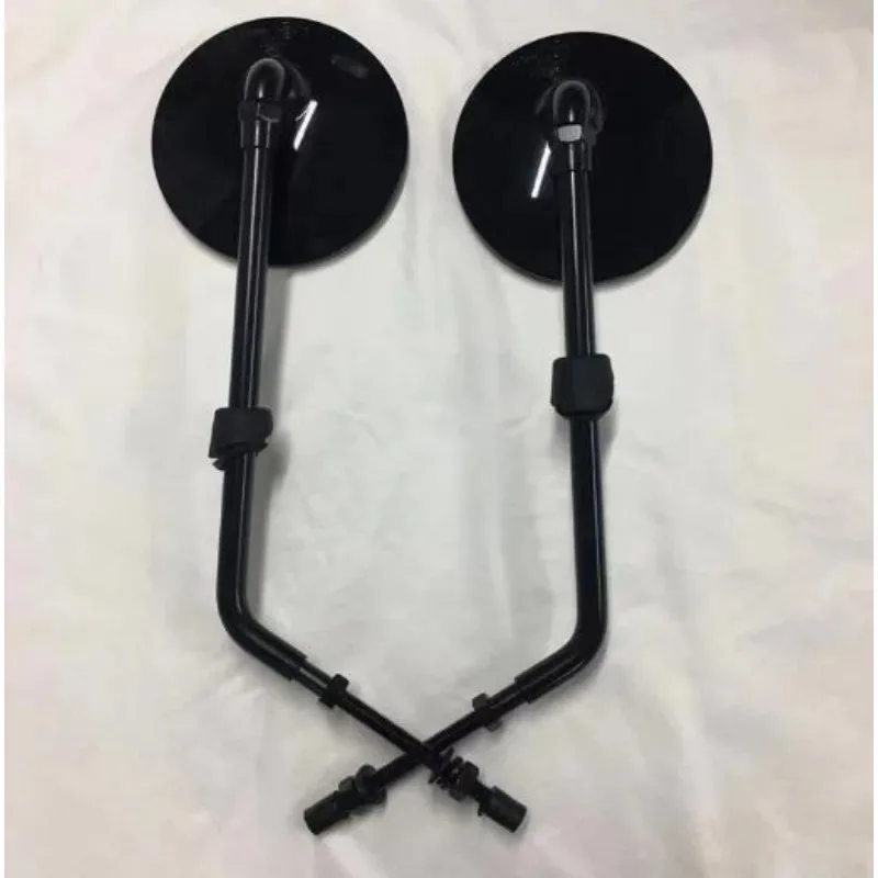 2 قطعة لبيجو دراجة نارية جانغو مرآة الرؤية الخلفية أسود رمادي كروم #3