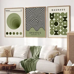 Scandinavian Minimalist Wall Art Bauhaus Green Abstract HD Canvas Painting Poster Print Home Bedroom Living Room Decoration