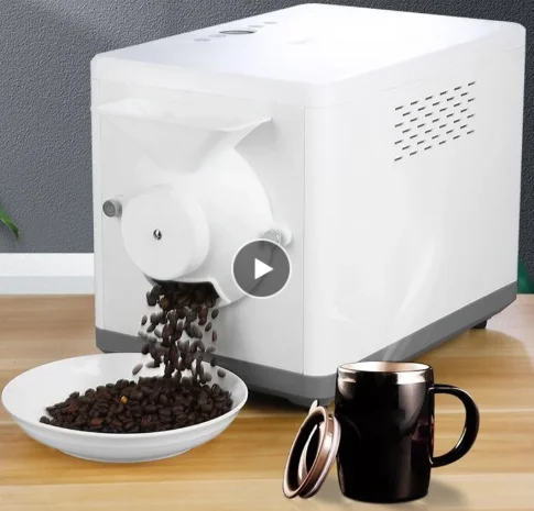 6L ไฟฟ้าเครื่องคั่วกาแฟย่างเครื่องใช้ในครัวเรือนทอด Sesame และถั่วลิสง Grain Machine อัตโนมัติชุดเวลา1600W