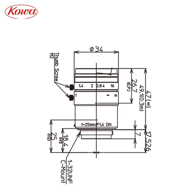 Kowa LM25JC5M-IR 5MP 25mm F1.4-F16 2/3