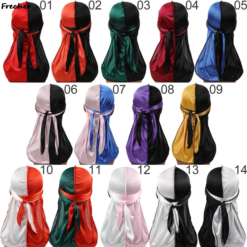 Bicycle Cycling Headwear Unisex Breathable Pirate Hat Colorblock Bright Satin Headwrap Long Tail Straps Bandanas Sports Headband