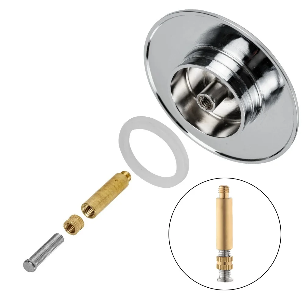 Brass Adjustable Replacement Rod for For bathtub Stoppers M8 Diameter Length 39 to 49 Millimeters with Hardware Kit