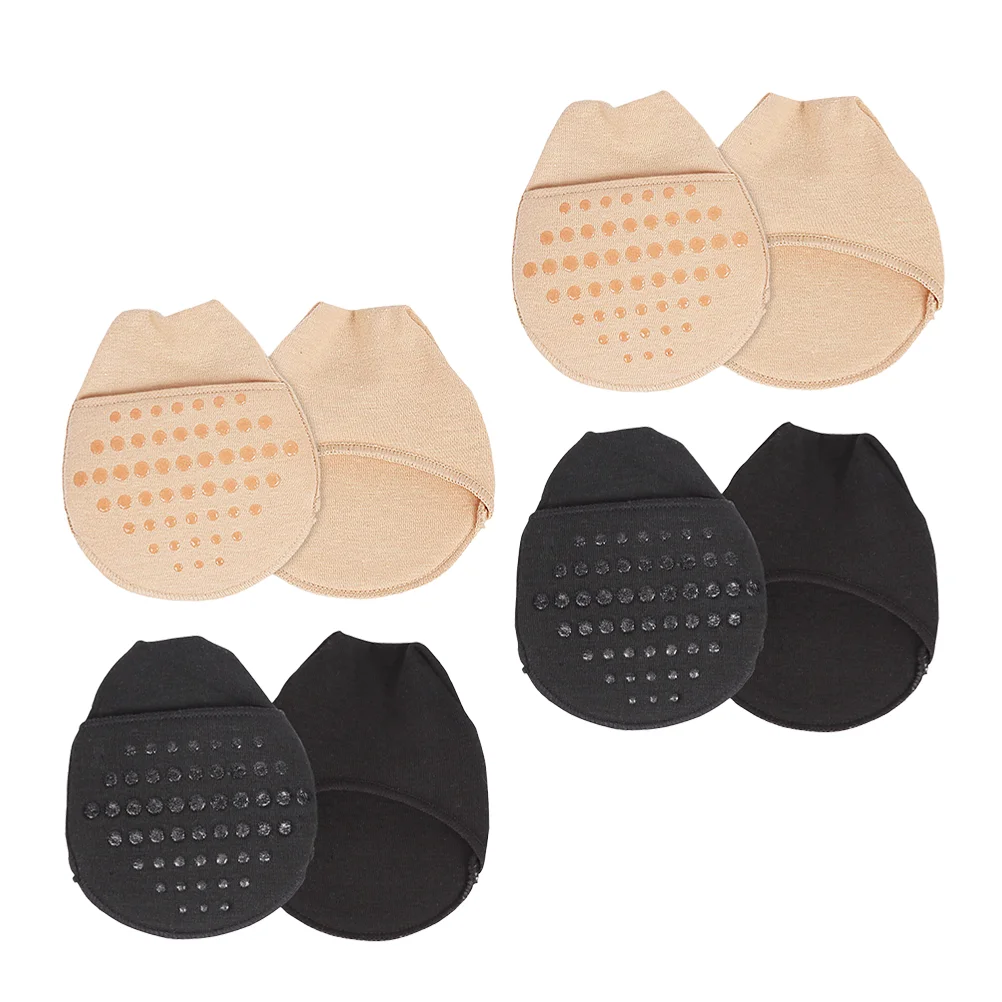 

4 Pairs Silicone Socks Invisible Forefoot Socks Women Toe Topper of Cushion Cotton High Heel Shoe Inserts High-heeled Shoes Pads