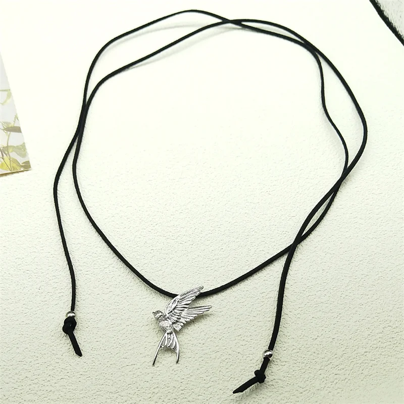 Frühling Schwalbe Hoffnung Vögel Anhänger Halskette Für Frauen Mädchen Edelstahl Silber Farbe Spezielle Kette Weibliche Schmuck Geschenke – Detail 5