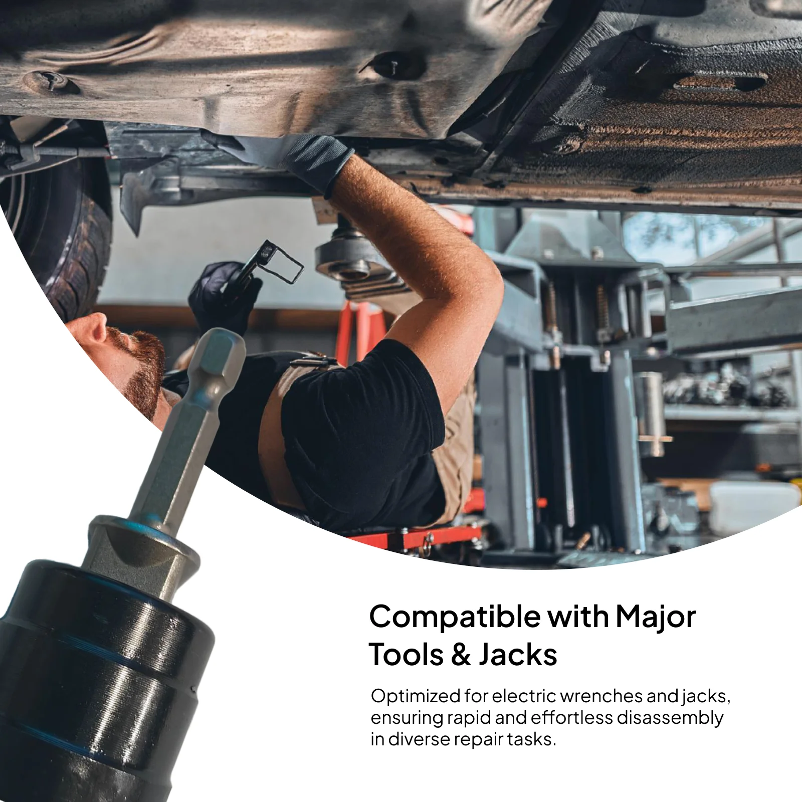 

Универсальный адаптер для розетки, экономящий усилия, углеродистая сталь небольшого размера для электрического гаечного ключа, легко устанавливается, универсальный аксессуар