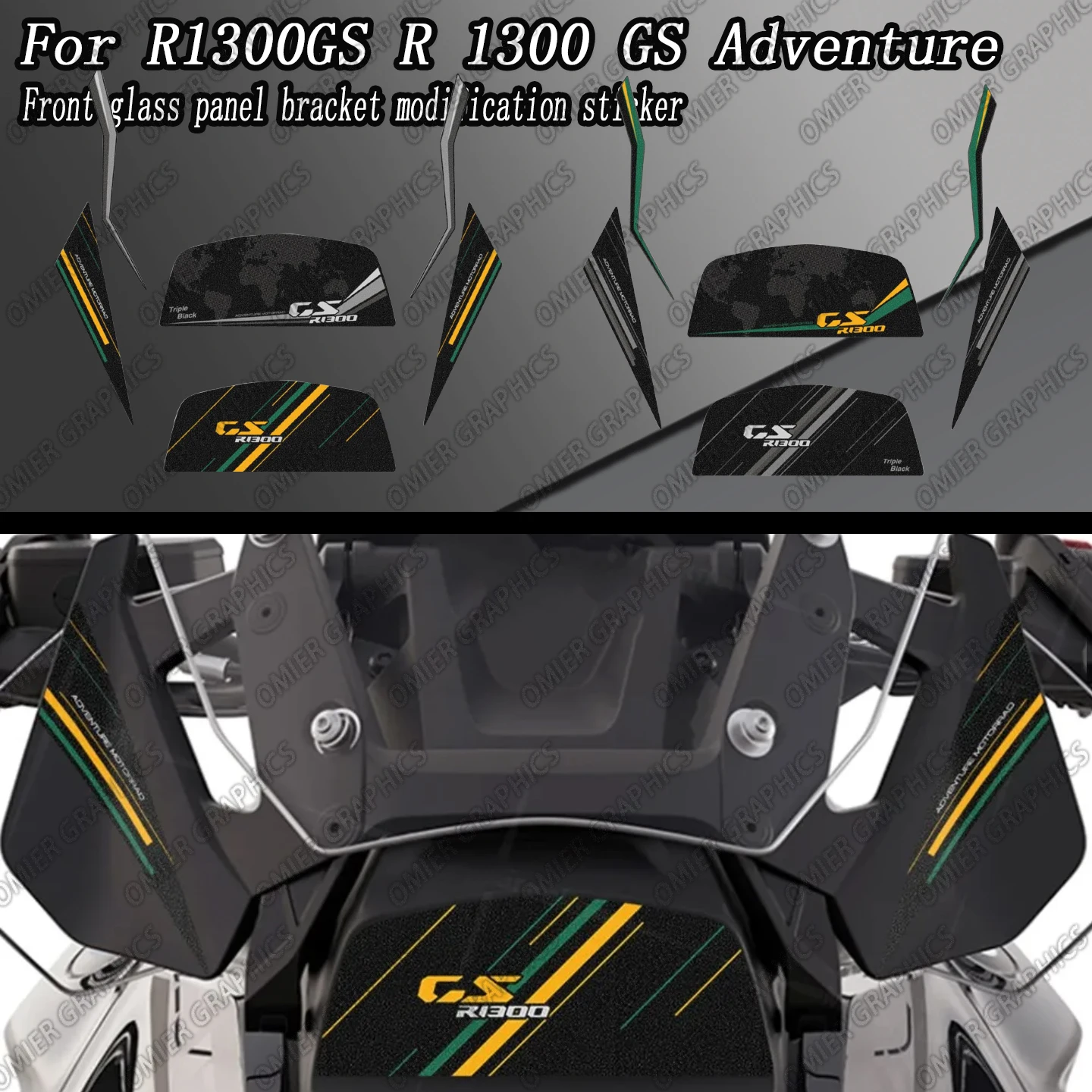 

Для R1300GS GS 1300 R 1300 GS 2023-2025 мотоцикла передняя стеклянная панель кронштейн модификация наклейка наклейки