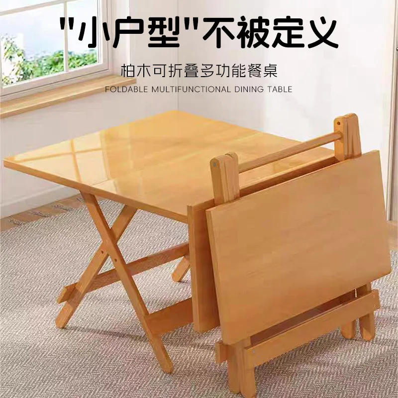 Old tree cypress solid wood folding table portable  household simple study table stall storage