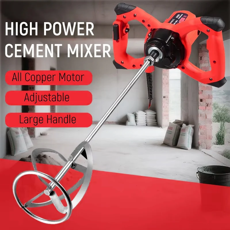 

220V Electric Cement Mixer Putty Powder Mixing Machine Professional Plaster Mixing Machine for Wall Work Adjustable Mortar Mixer