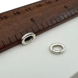 1PCS Solid 925 Sterling Silver Round Clasp DIY Jewelry Mini Spring Oval Buckle Accessories Making