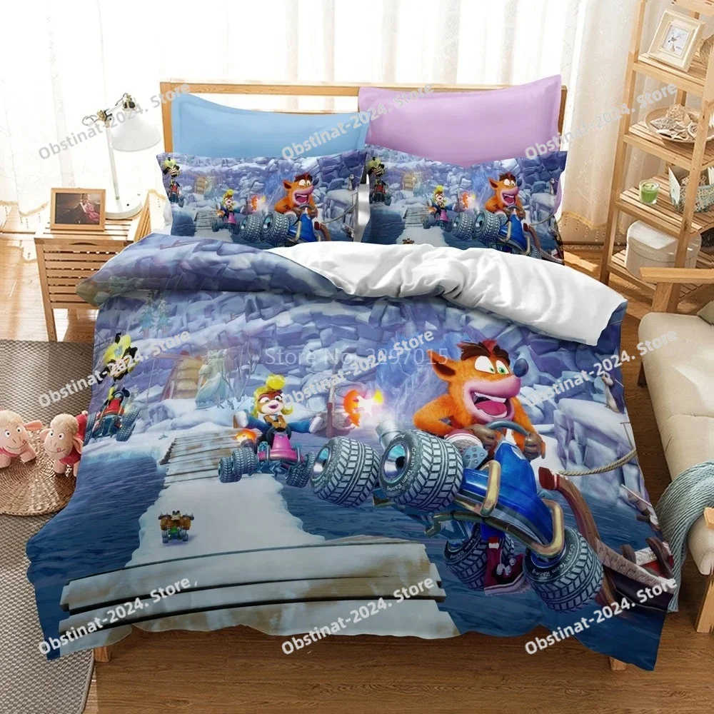 

Top Crash Bandicoot 3d Bedding Set Printed single Comforter Quilt Bed Cover Duvet Cover Pillow Case 3 Pieces Set Kids Adult Size