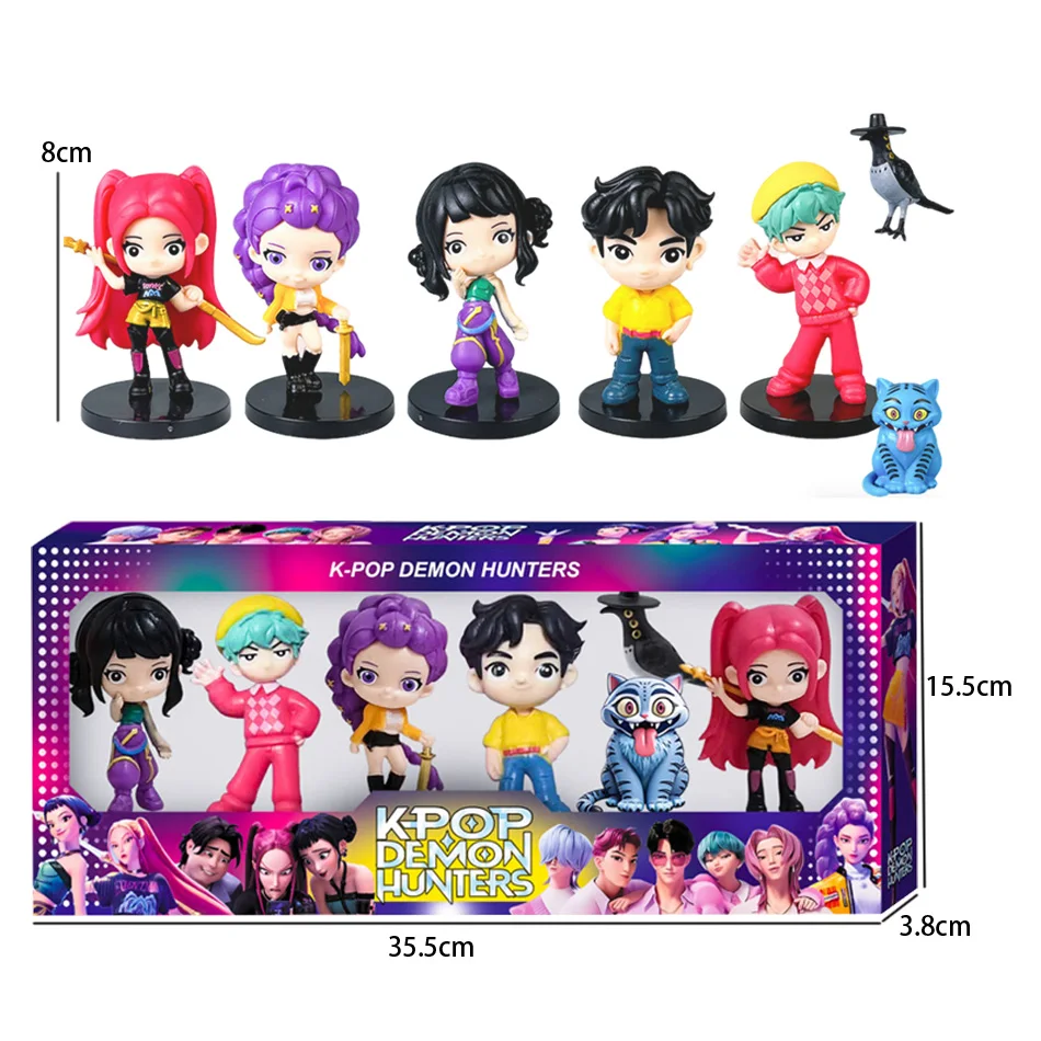 2 styles Kpop Demon Hunter Action Figure box Set Derpy Tiger Rumi Mira Zoey SAJA BOYS Dolls Collectible Fans Christmas Gift