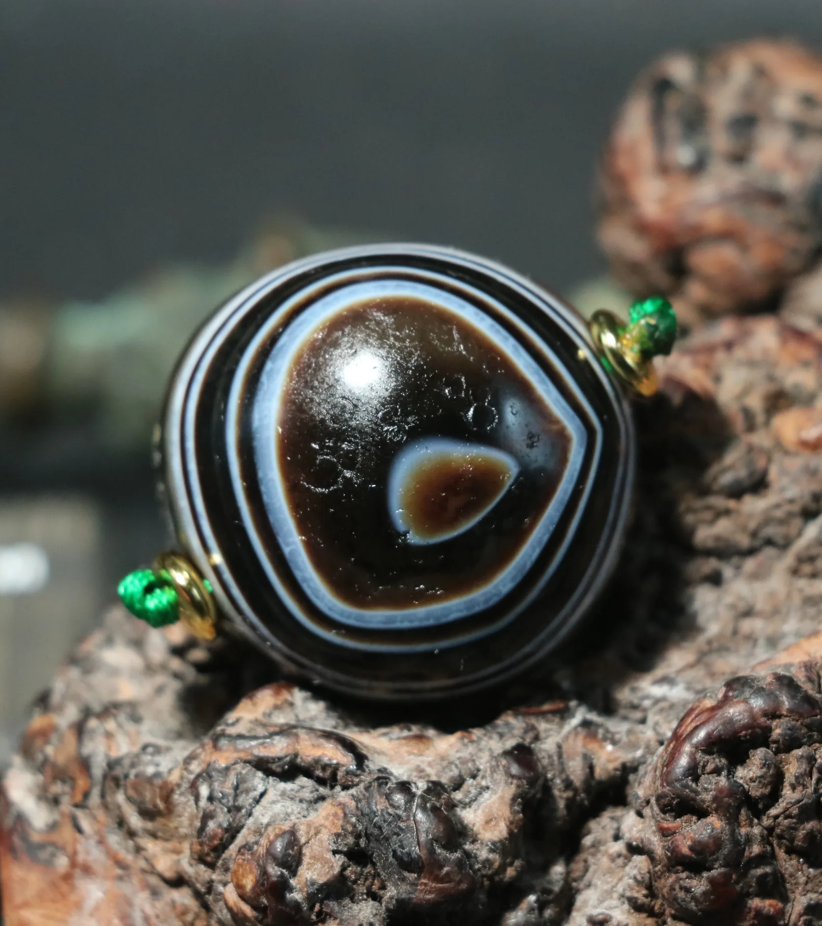 Magic Power Tibetan Old Agate Heaven Eye Goat Eye dZi Bead Pendant Amulet LKbrother Talisman Treasure UPD240322As1