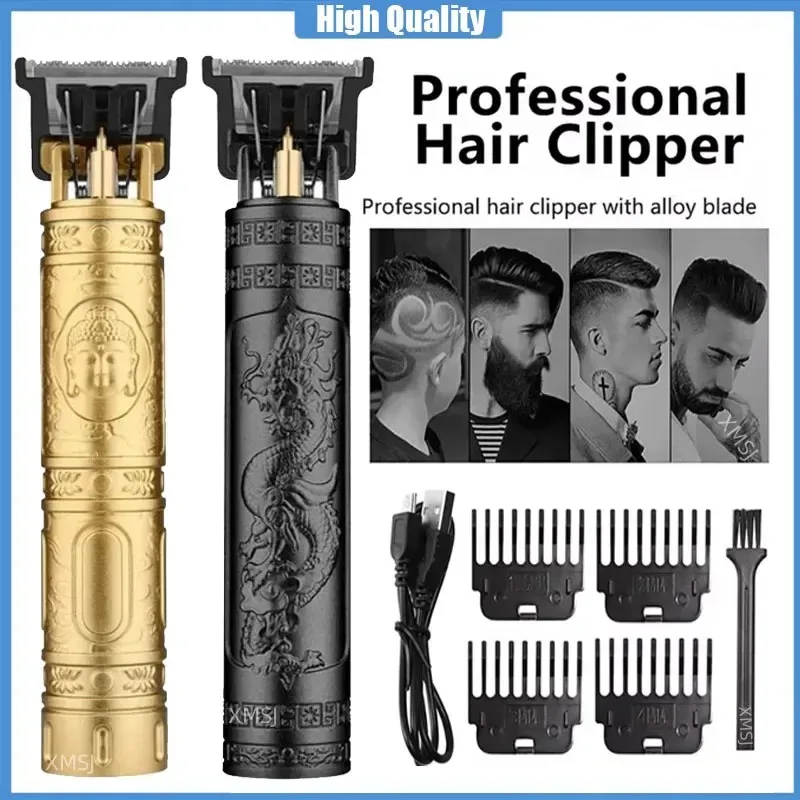 Vintage T9 Electric Hair Cutting Machine Hair Clipper Professional Men Shaver Rechargeable Barber Trimmer for Men Dragon Buddha