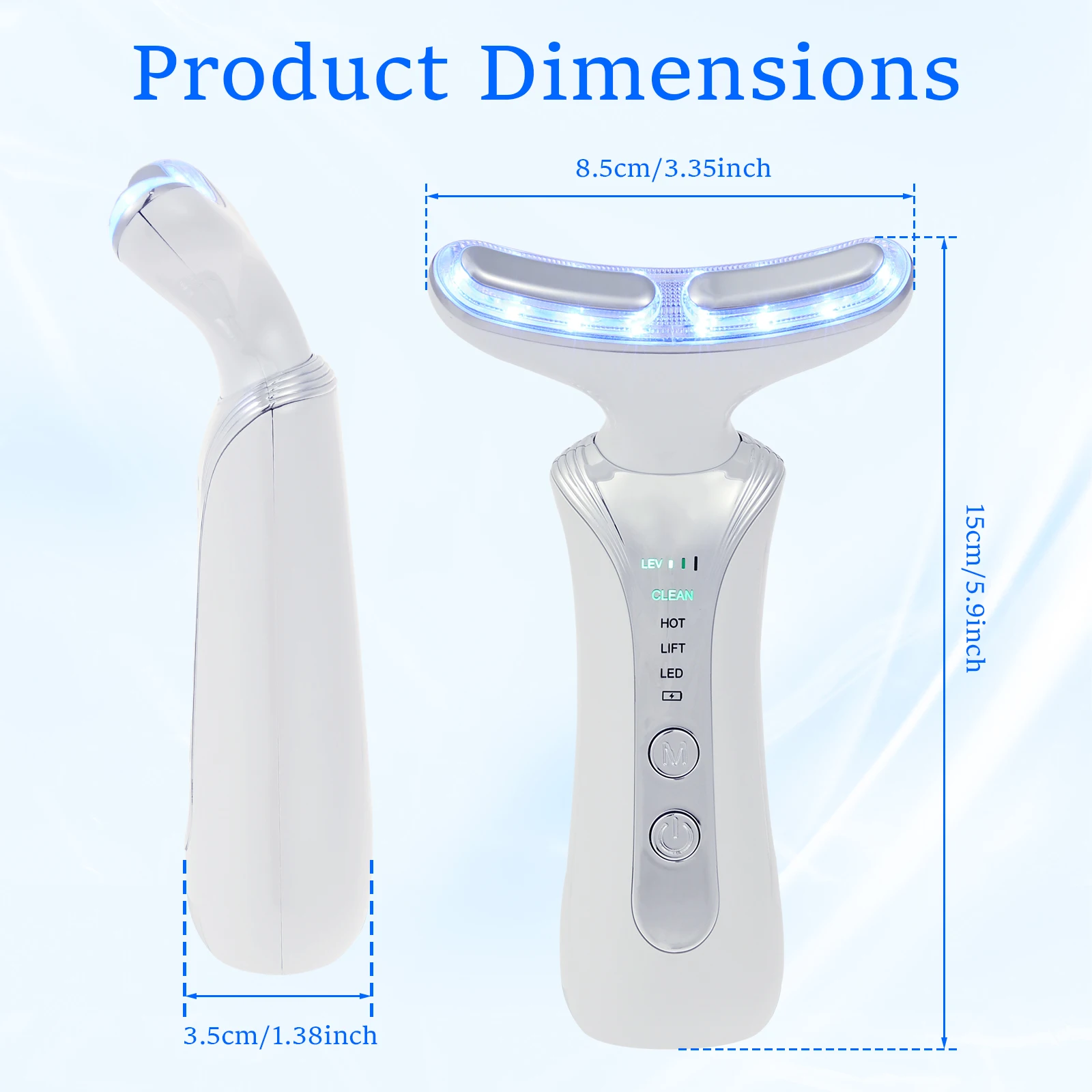 Masażer do twarzy z technologią czerwonego światła, 4 tryby, urządzenie do pielęgnacji szyi, lifting twarzy, ujędrnianie, napinanie skóry.