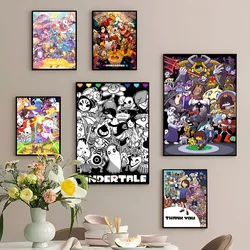 Anime Designs Game Undertale Vintage Posters Sticky Retro Kraft Paper Sticker DIY Room Bar Cafe Kawaii Room Decor