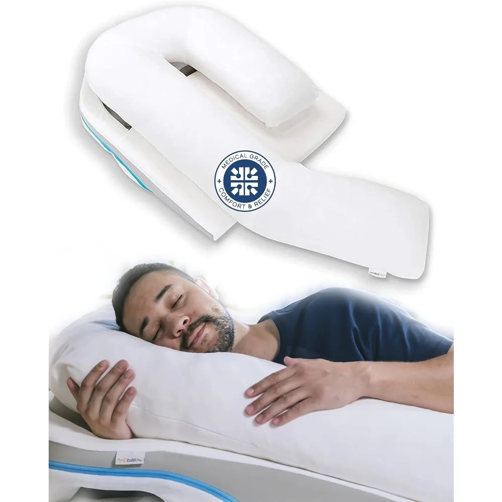 Shoulder Relief System, Bed Wedge Pillow for Shoulder Pain Relief with Therapeutic Body Pillow, Insert, Inclined Sleep Position