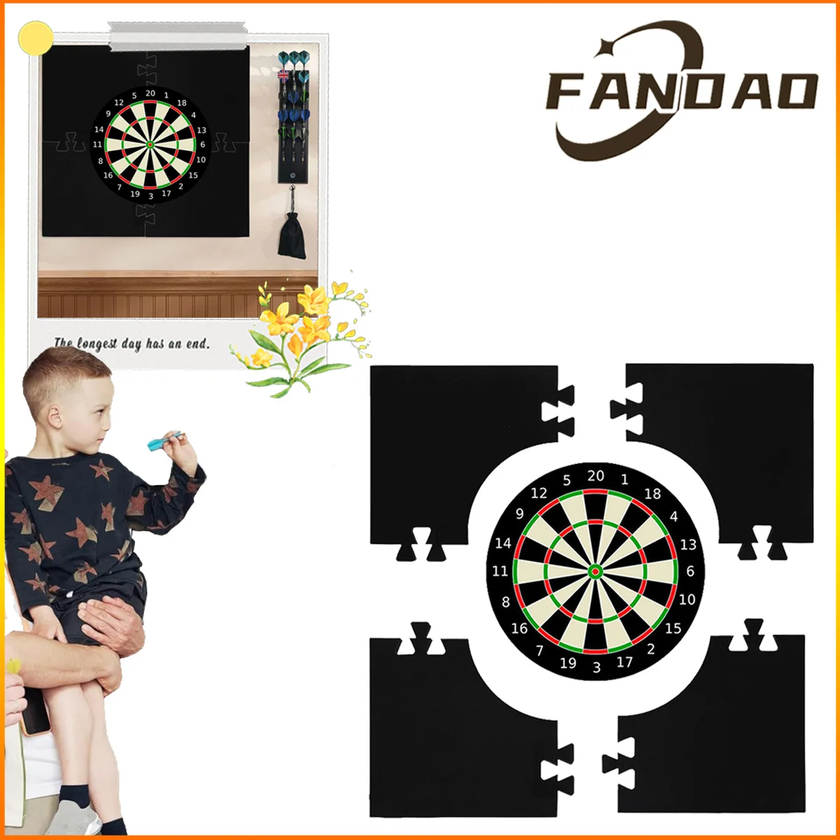 Square Dartboard Backboard Surround EVA Dart Board Wall Protector Board Splicing Dartboard Protective for Standard Dartboards