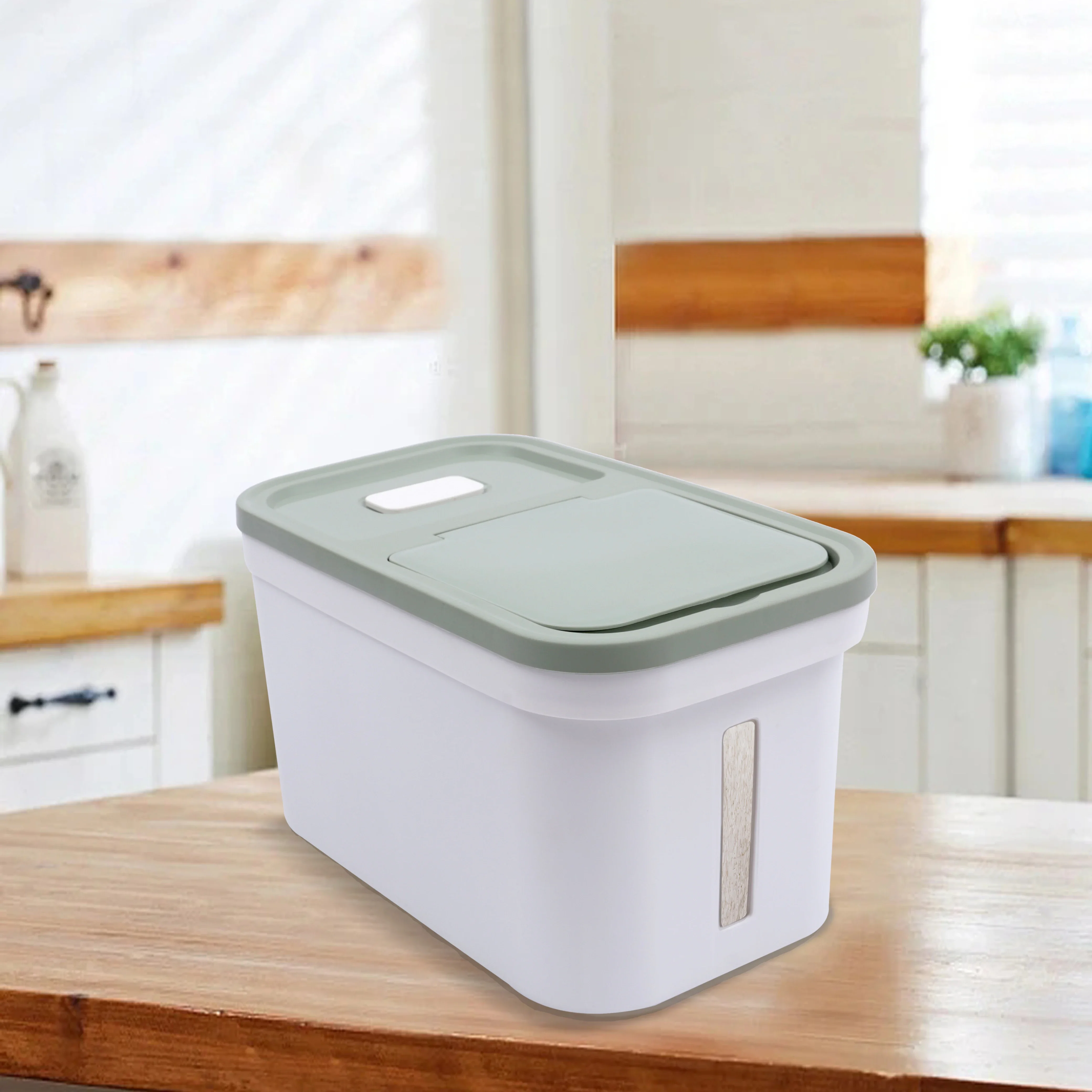 10KG Rice Storage Box Rice Dispenser Rice Container Grain Storage Jar Cereal Dispenser Pet Food Container Kitchen Organizer