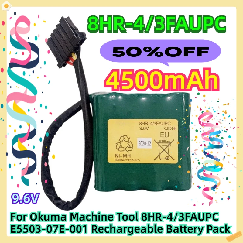 

For Okuma Machine Tool 4500mAh 9.6V 8HR-4/3FAUPC E5503-07E-001 Rechargeable Battery Pack