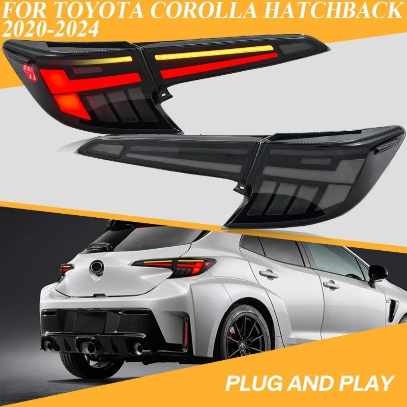 New Arrivals LED Tail Lights For Toyota Corolla Hatchback 2020-2024 Rear Lamps Assembly Pair with Dynamic Sequential Turn Signal