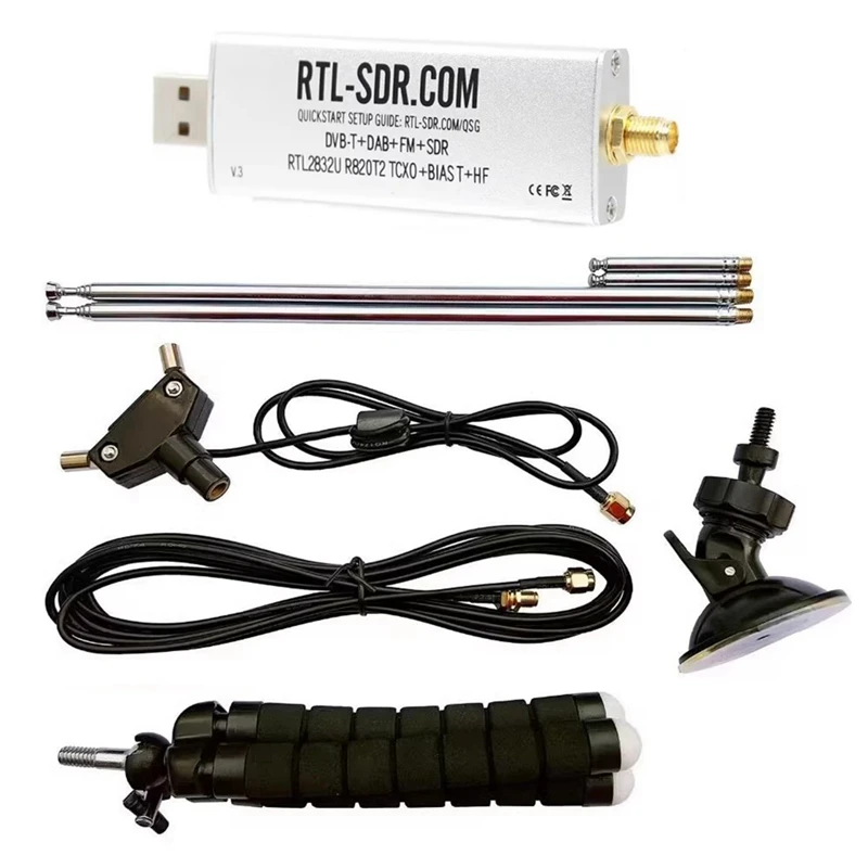 

For RTL-SDR Blog V3 R820T2 TCXO Receiver+Antenna Full Kit Parts Biast SMA Software Defined Radio 500Khz-1766Mhz Up To 3.2Mhz