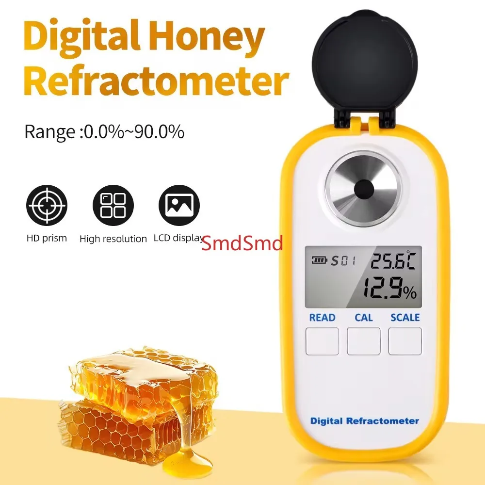 Digital Sugar Refractometer Honey Refractometer Sugar Content Tester Brix 0-94% 0-90% 0-50% ATC Refracto Meter For Fruit Juice