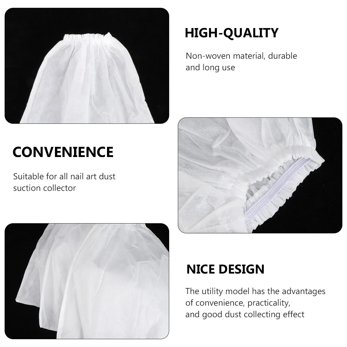 

5pcs Non-woven Bags for Nail Suction Collector High Quality Durable Manicure Accessories Nail Dust Collector Bag Dust Bag