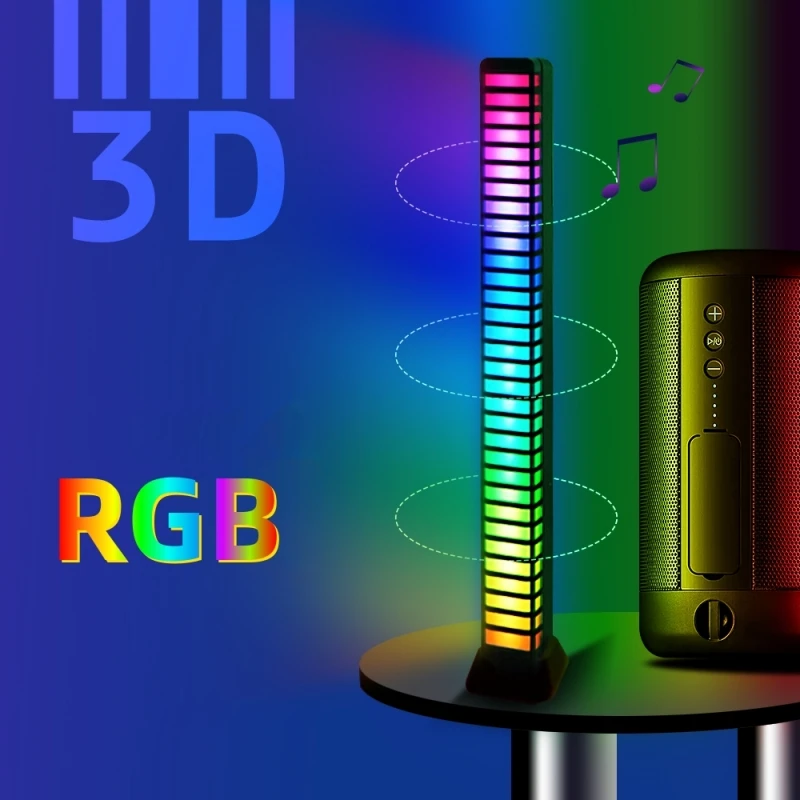 

RGB-управление звуком, лампы в ритме, музыкальный звук, лампы для ночного освещения, создания атмосферы, красочная лампа, ТВ-игра, украшение автомобиля