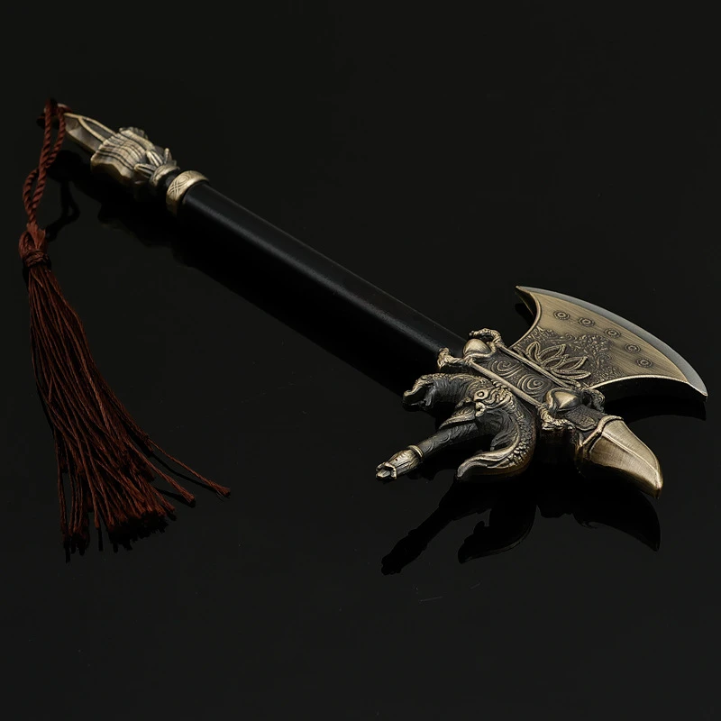 18cm/7.08in Black Myth: WuKong Yang Jian Kaishan Axe Game Peripherals Metal Toy Swords Weapon Models Crafts Ornaments Boys Gifts