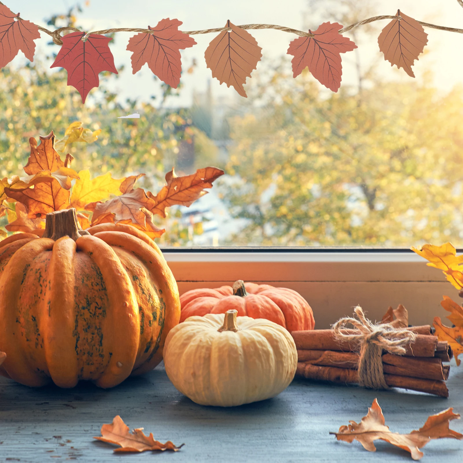 120 قطعة علامة هدية ورق الحرف أوراق وهمية لعيد الشكر ديكور حفلات الهالوين محاكاة مابل ليف معلقة حلية اصطناعية