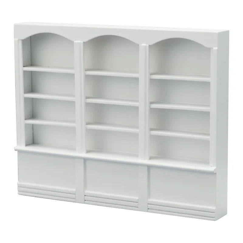 

1:12 Scale Dollhouse Miniature Bookcase - 3-Door Wooden Bookshelf Display Cabinet Dollhouse Furniture Decor