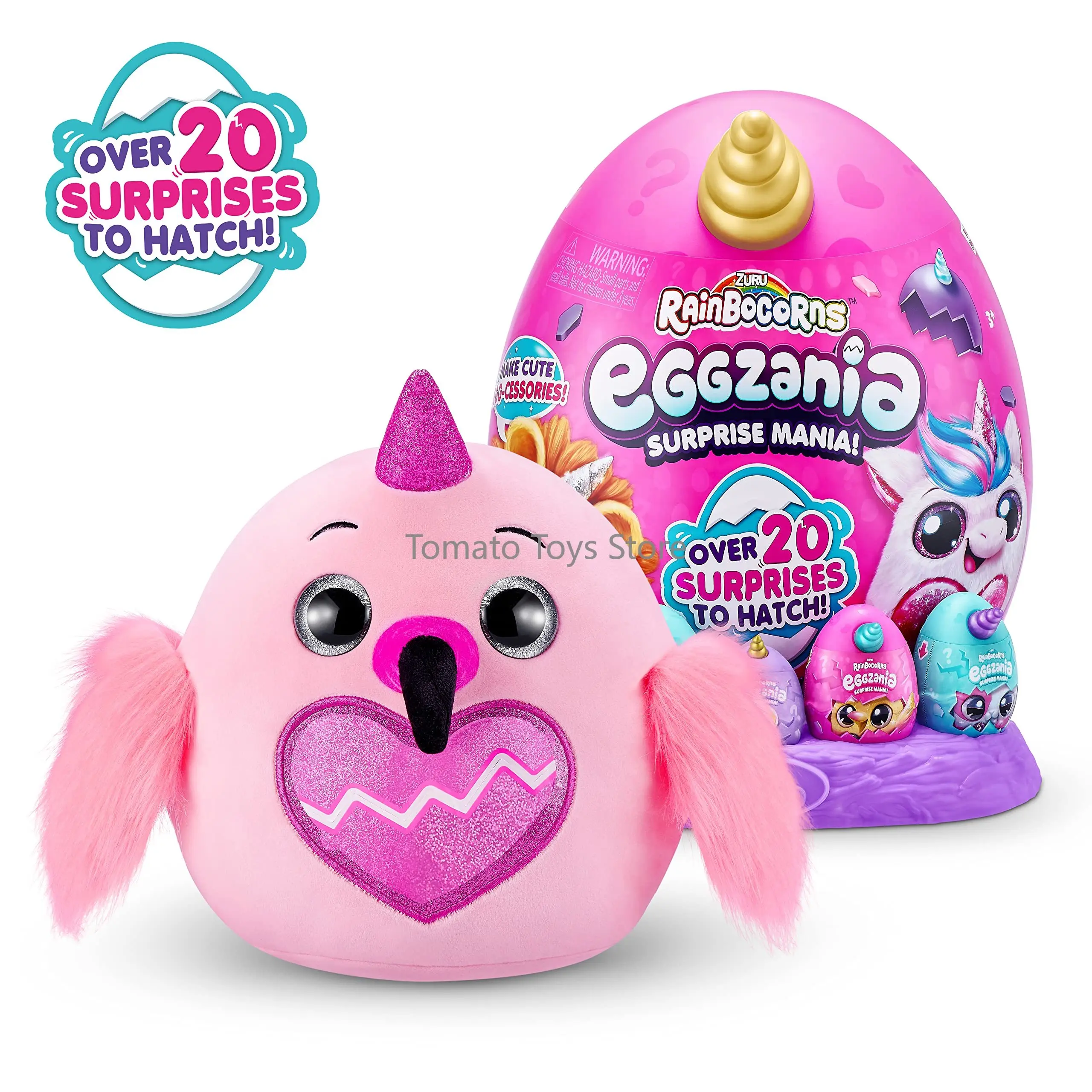 In Stock Rainbocorns Eggzania Surprise Mania Daffy The Flamingo Collectible Plush Cuddle Plush Wearable Accessories Holiday Gift