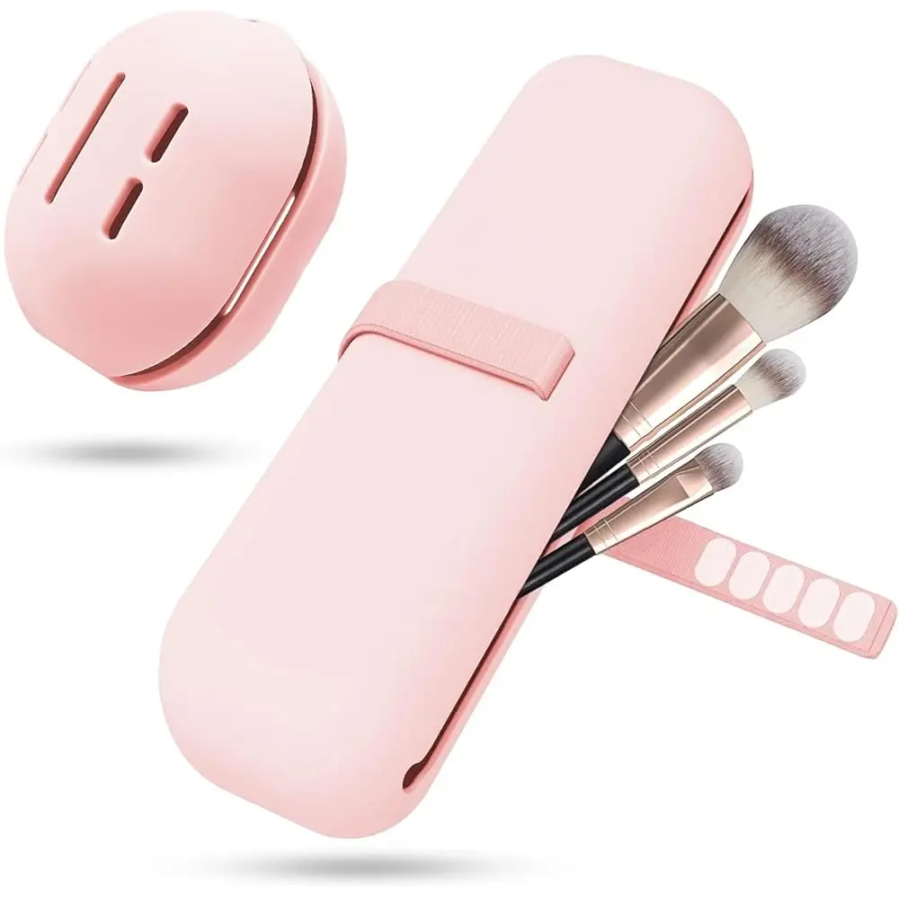 

Силиконовый держатель для кистей для макияжа, дорожный футляр без запаха, нейлоновая застежка-ремешок | Водостойкий органайзер для кистей для макияжа в дорогу