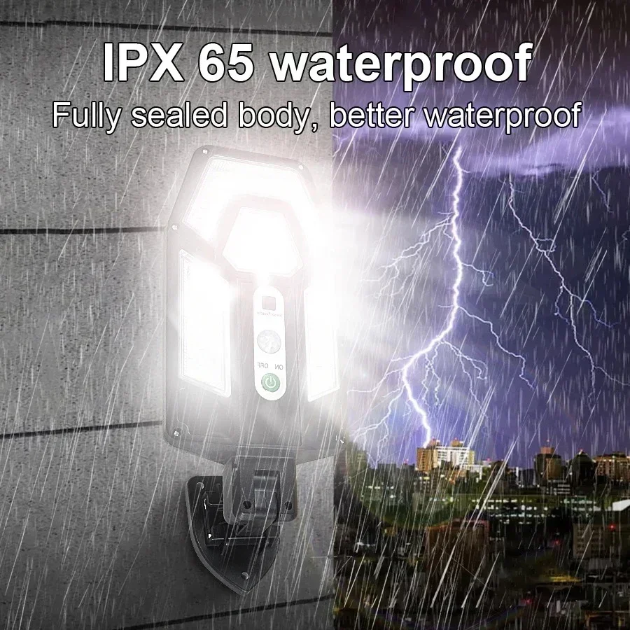 Outdoor LED Solar Street Wall Lights Waterproof Induction Solar Powered Lamp for Garden Patio Path Yard Garage Torch with Remote