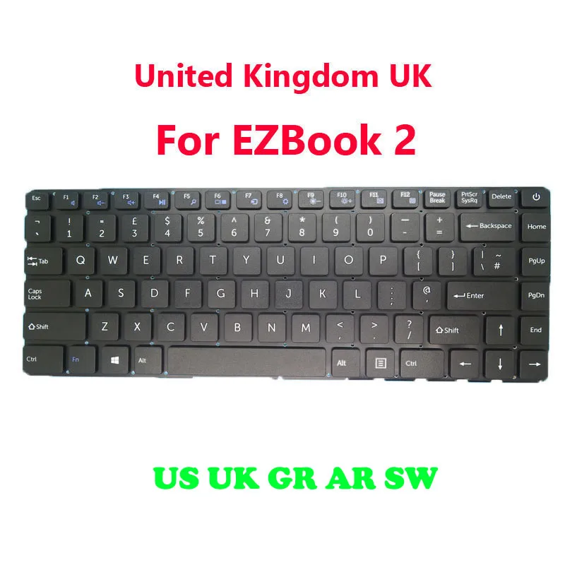 Laptop Keyboard For Jumper Ezbook 2 ZX300-C T314 SCDY-300-2-3 PRIDE-K2511 MB3002003US YXT-NB93-37 English US Arabia AR UK GR New