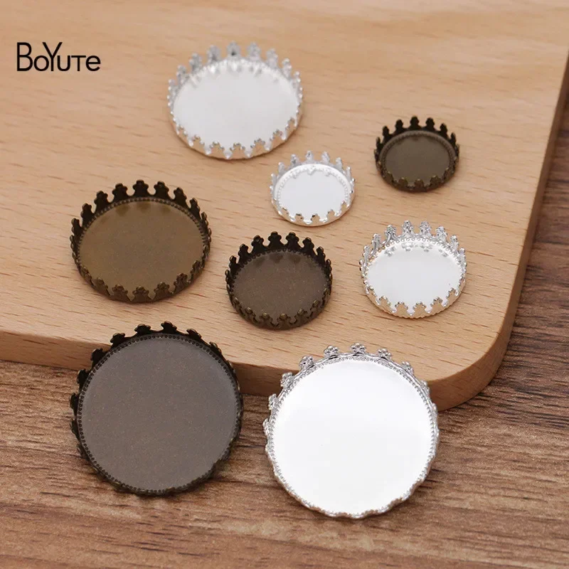 BoYuTe (50 Pieces/Lot) 12-15-20-25MM Round Cabochon Base Tray Bezel Diy Handmade Jewelry Blanks Accessories