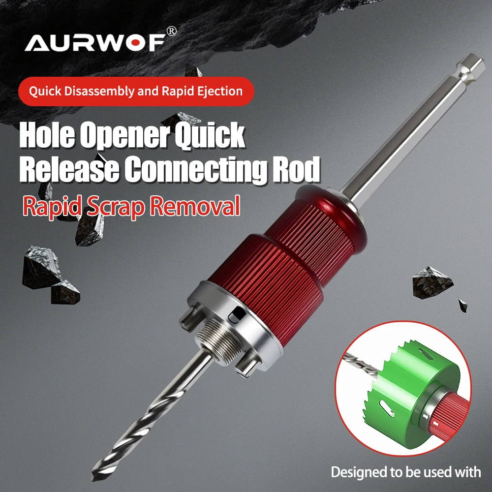 AURWOF Gatenopener Snelsluiting Drijfstang Zeskantschacht Ontworpen voor gebruik met aluminium buizen Stalen buizen Houten planken en PVC