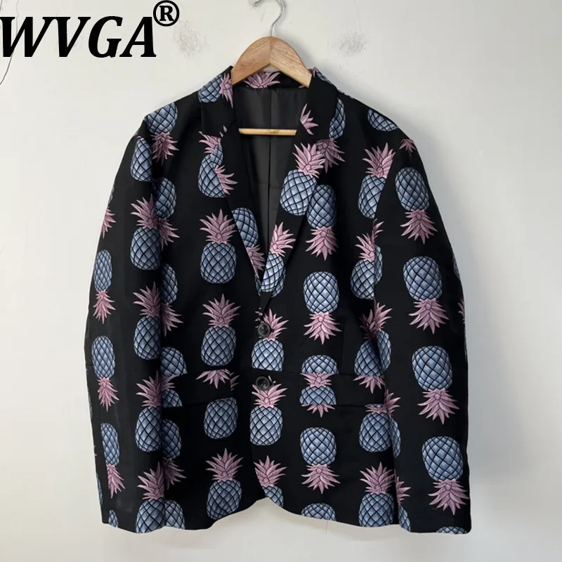 

WVGA Spring Autumn New Man Tide High Street Jacquard Trendy Deisgn Suit Jackets Niche Chic Casual Long Sleeved Blazer Ins W12805