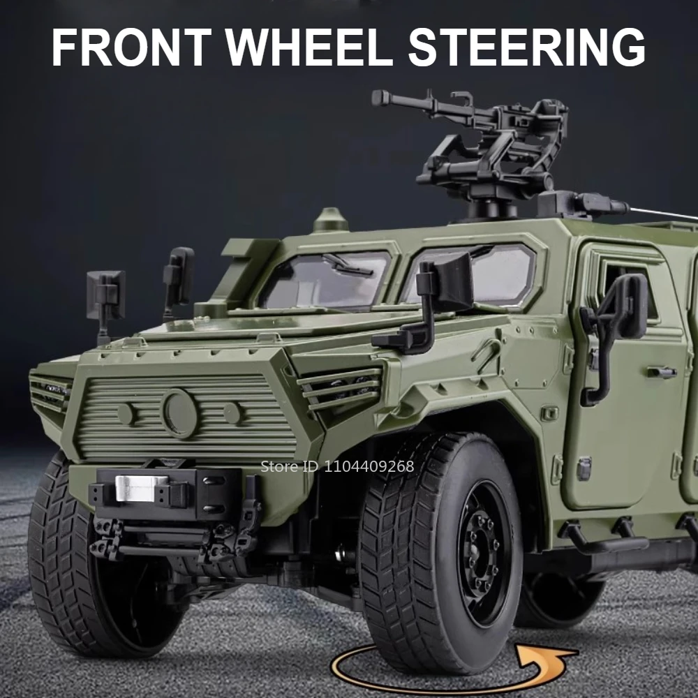 Tamaño grande 1:18 Dongfeng Mengshi modelo de coche puertas de juguete cuerpo de aleación abierto neumáticos de goma vehículos militares todoterreno regalos para niños