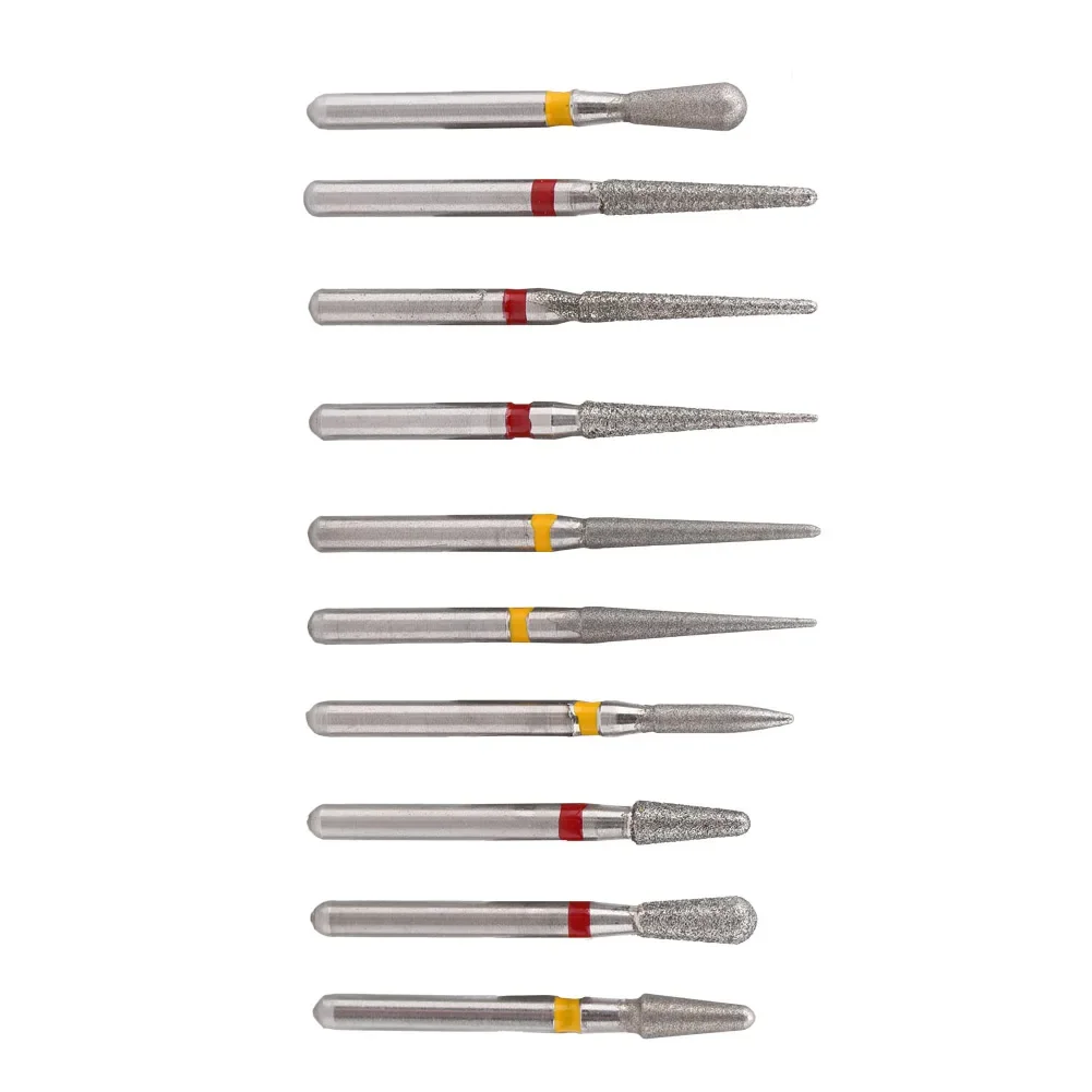 10 unids/set de brocas de diamante Dental FG1.6mm con caja de almacenamiento duradera, accesorios de herramientas de pulido de porcelana para dentista Oral