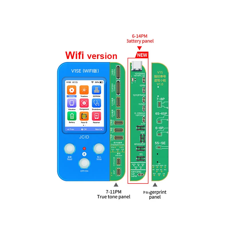 Jc v1se電話コードプログラマー,7-14シリーズバッテリー,指紋認識,読書ツール,テストボード