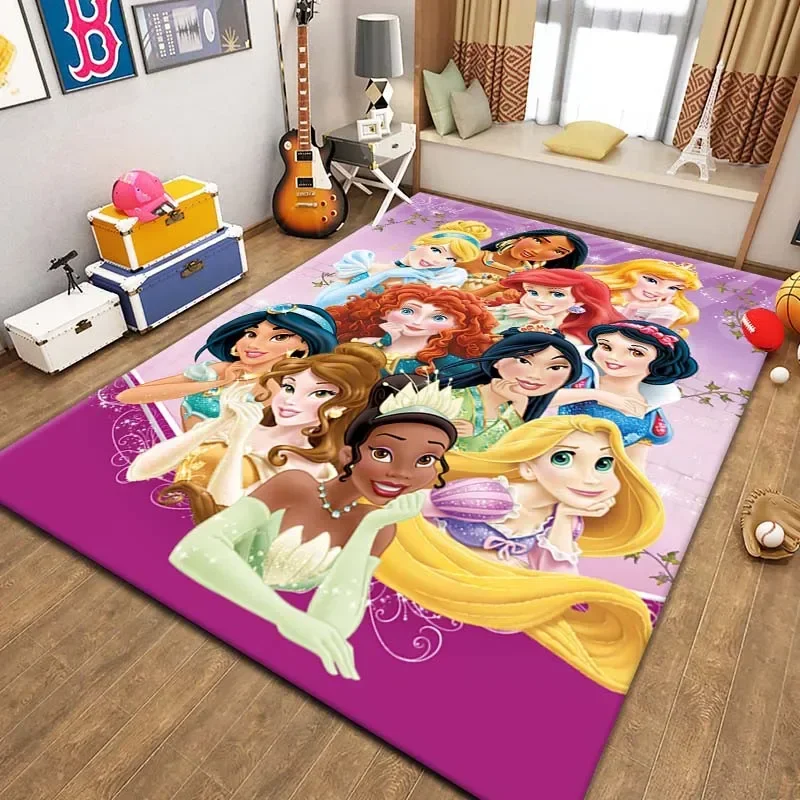 Kids Rugs for Playroom Disney Princess Pattern Area Mat, Cute Cartoon carpet, Kids Gift for Livingroom Bedroom Home Decor