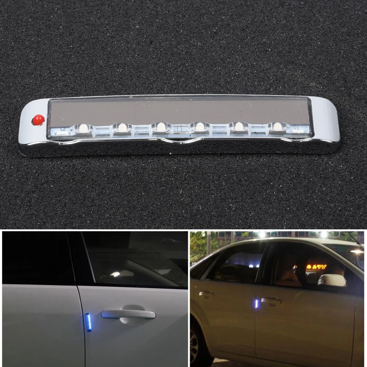 7 Color Solar Power LED Strobe Earning Lights Side- Indicators Turn Signal Blinker Vehicle- External Light Signal Lamp Assembly-