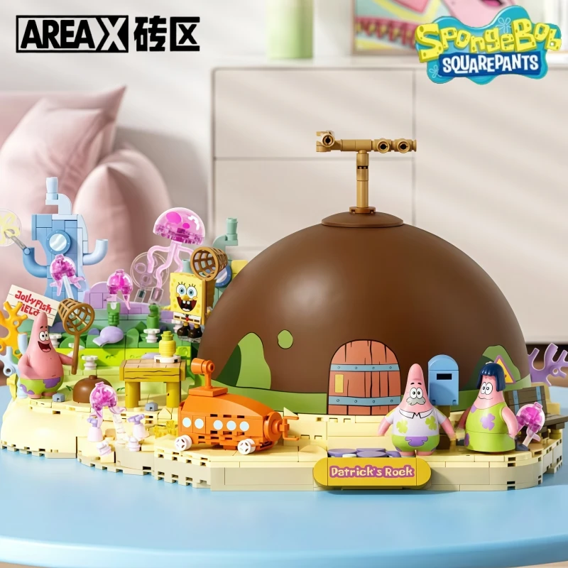 

Строительные блоки AREAX, Губка Боб, квадратные штаны, Патрик Стар, каменный дом, сборная модель, игрушки, украшения, коллекция, подарок