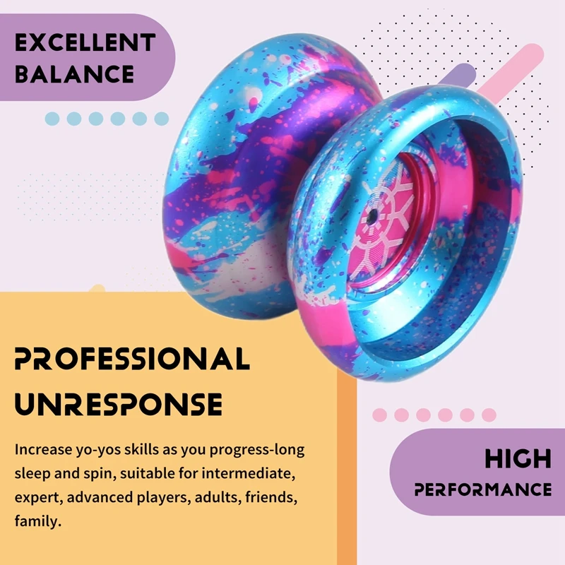 Unresponsive Yoyo,Professional Yoyo For Kids,Aluminum Beginner Yo-Yos Ball For Yoyos Players With 10 Yo Yo Strings