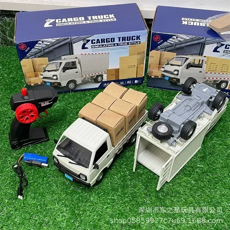 Camion d'escalade de dérive de simulation de voiture RC pour enfants, lumière LED, cargo de transport, télécommande, jouets électriques, cadeau de bricolage, 1:10, 1:16, Wpl D12